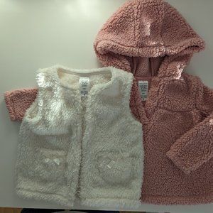 2pc Carter's Sherpa Vest & Pullover - Size 12M